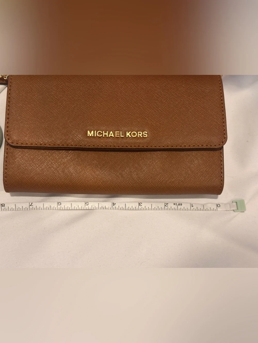 Michael Kors Brown Saffiano Leather Crossbody Wallet/ NWOT